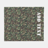 Militair groen Camouflage Patroon Fleece Deken (Voorkant (Horizontaal))