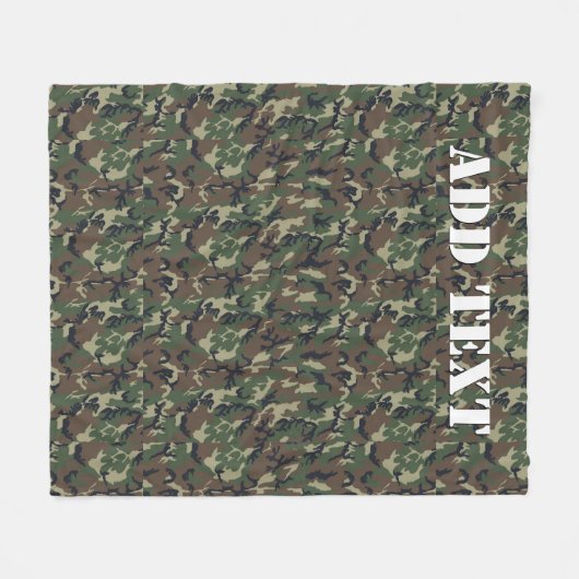Militair groen Camouflage Patroon Fleece Deken (Voorkant (Horizontaal))
