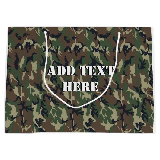 Militair groen Camouflage Patroon Groot Cadeauzakje (Voorkant)