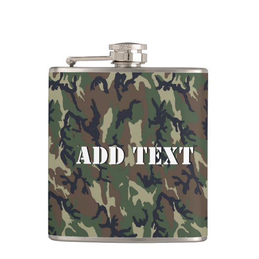 Militair groen Camouflage Patroon Heupfles (Voorkant)