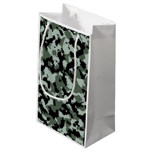 Militair groen Camouflage Patroon Klein Cadeauzakje (Achterkant Gekanteld)