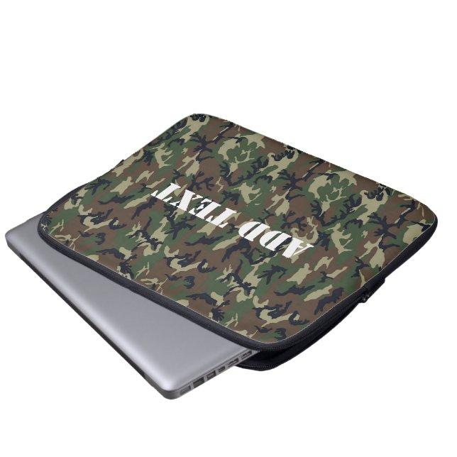 Militair groen Camouflage Patroon Laptop Sleeve (Voorkant onderkant)