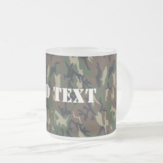 Militair groen Camouflage Patroon Matglas Koffiemok (Voorkant rechts)