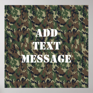 Militair groen Camouflage Patroon Poster
