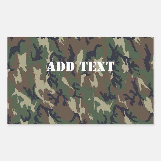 Militair groen Camouflage Patroon Rechthoekige Sticker (Voorkant)