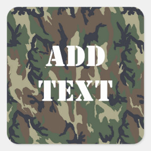 Militair groen Camouflage Patroon Vierkante Sticker