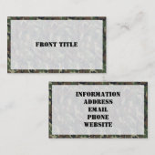 Militair groen Camouflage Patroon Visitekaartje (Voorkant / Achterkant)