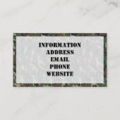 Militair groen Camouflage Patroon Visitekaartje (Achterkant)