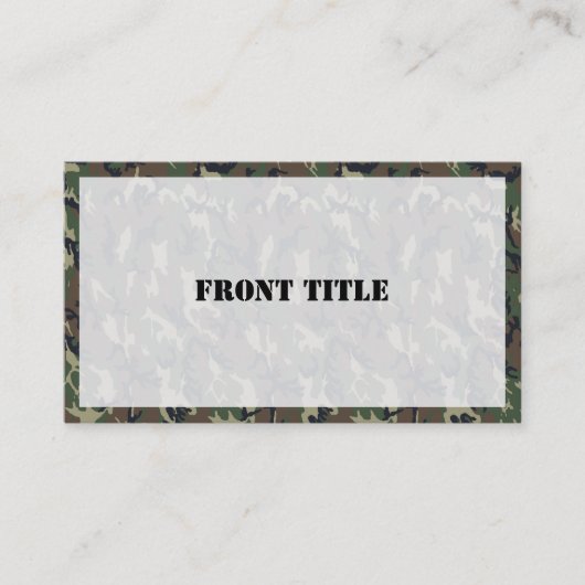 Militair groen Camouflage Patroon Visitekaartje (Voorkant)