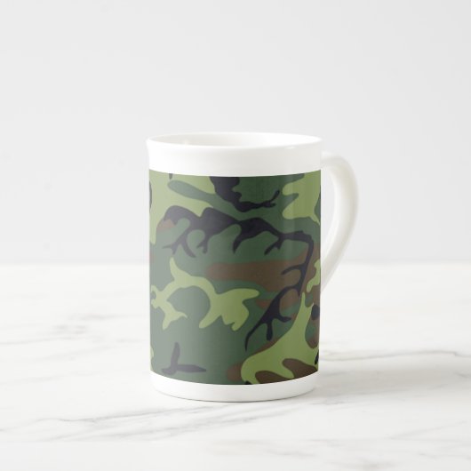 Militair Groen Camouflage Porselein Kop (Voorkant rechts)