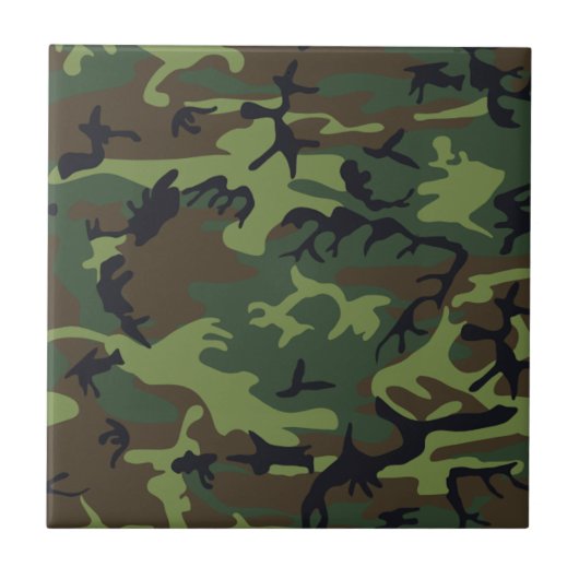 Militair Groen Camouflage Tegeltje (Voorkant)