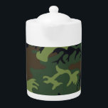 Militair Groen Camouflage Theepot<br><div class="desc">Standaard Military Green Camouflage patroon afbeelding op dit product Uitzicht al mijn winkels hier httsp://bit.ly/SandyspiderStores</div>