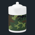 Militair Groen Camouflage Theepot<br><div class="desc">Standaard Military Green Camouflage patroon afbeelding op dit product Uitzicht al mijn winkels hier httsp://bit.ly/SandyspiderStores</div>