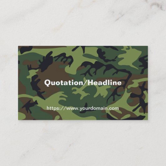 Militair Groen Camouflage Visitekaartje (Achterkant)