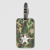 Militair groen kamouflage met witte ster bagagelabel (Voorkant (verticaal))