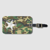 Militair groen kamouflage met witte ster bagagelabel (Voorkant (horizontaal))