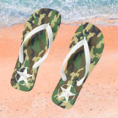 Militair groen kamouflage met witte ster teenslippers