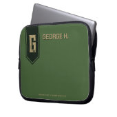 Militair Groen Laptop Sleeve (Voorkant Links)