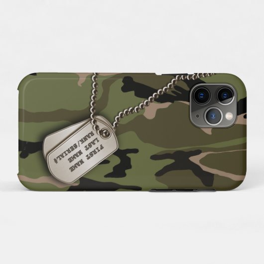 Militair Groene Camo w/Dog Label Case-Mate iPhone Case (Achterkant (horizontaal))