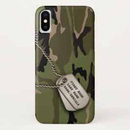 Militair Groene Camo w/Dog Label iPhone 13 Pro Hoesje