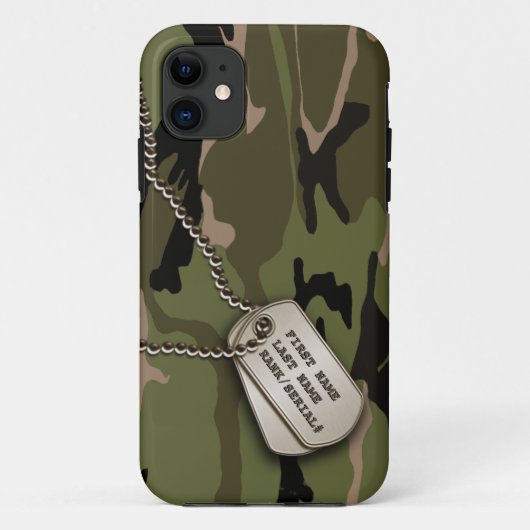 Militair Groene Camo w/Dog Label Case-Mate iPhone Case (Achterkant)
