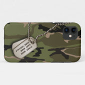 Militair Groene Camo w/Dog Label Case-Mate iPhone Case (Achterkant (horizontaal))