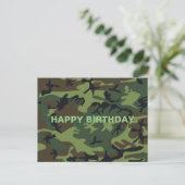 Militair groene camouflage Gelukkig Verjaardag Briefkaart (Staand voorkant)