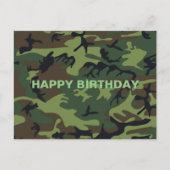 Militair groene camouflage Gelukkig Verjaardag Briefkaart (Voorkant)