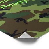 Militair Groene Camouflage Klaar om Klein te vecht Poster (Hoek)