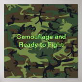 Militair Groene Camouflage Klaar om Klein te vecht Poster (Voorkant)