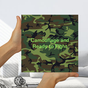 Militair Groene Camouflage Klaar om Klein te vecht Poster