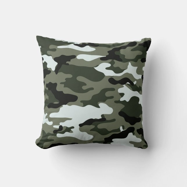 Militair groene camouflage werp kussen. kussen (Voorkant)