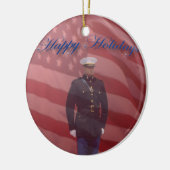 Militair Happy Holiday-keramisch Ornament (Links)