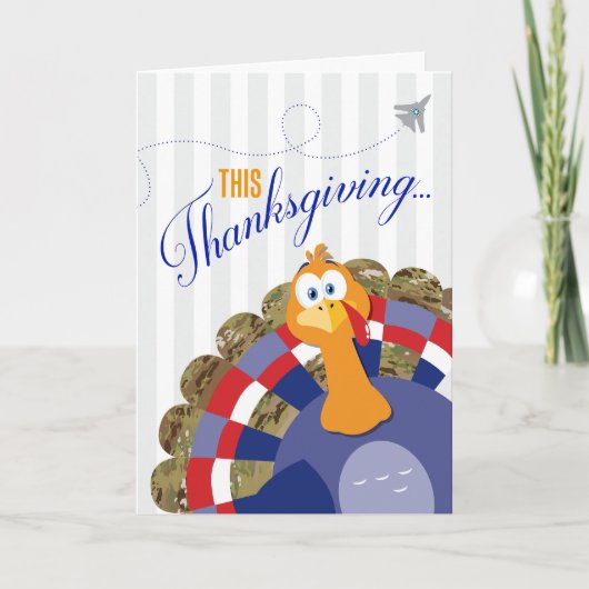 Militair Happy Thanksgiving Turkije Luchtmacht Cam Kaart (Voorkant)