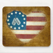 Militair Hartje dank Vlag Muismat (Voorkant)