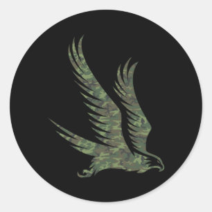 Militair Havik Camo Print Roofvogel Veteranen Ronde Sticker