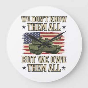 Militair Herdenkingstank Patriottisch Shirt Ontwer Grote Klok