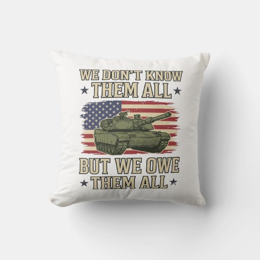 Militair Herdenkingstank Patriottisch Shirt Ontwer Kussen (Voorkant)