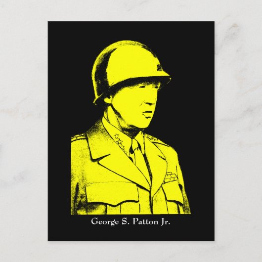 Militair Hero - generaal Patton Briefkaart (Voorkant)