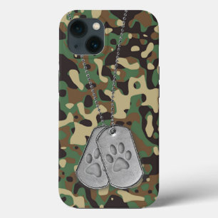 Militair hondenidentificatieplaatje met pootafdruk Case-Mate iPhone case