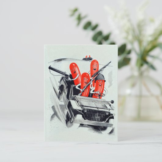  militair hotdog Briefkaart (Staand voorkant)