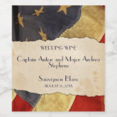 Militair huwelijk -  Amerikaans vlagpatriottisch Wijn Etiket (Enkel label)