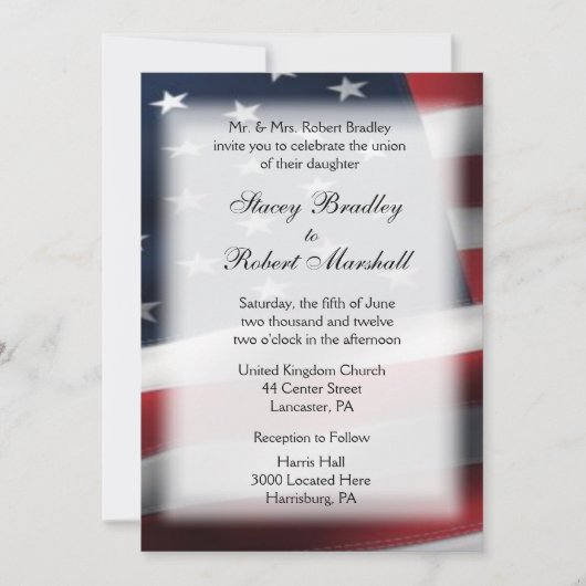 Militair Huwelijksthema Huwelijksuitnodigingen 5"x Kaart (Voorkant)