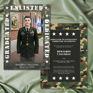 Militair Inschrijvings Camo Foto Afstudeeraankondi Kaart