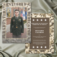 Militair Inschrijvings Camo Foto Afstudeeraankondi
