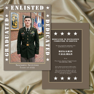 Militair Inschrijvingsfoto Afstudeeraankondiging Kaart