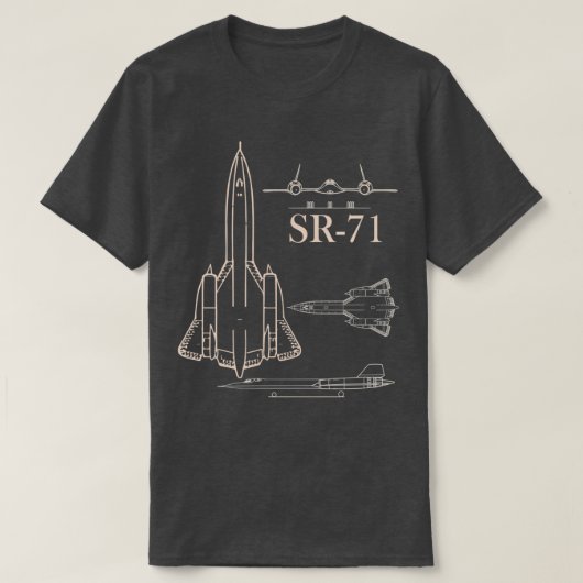 Militair Jet SR71 Blackbird Pilot Airman product T-shirt (Design voorkant)