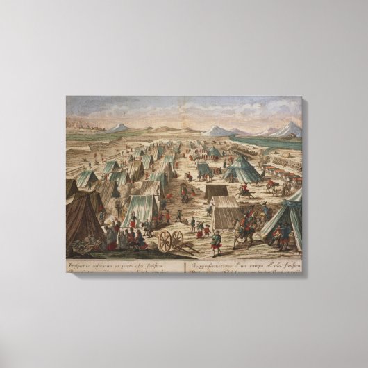Militair kamp, c.1780 canvas afdruk (Voorkant)
