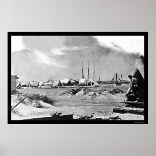 Militair kamp op Morris Island, SC 1863 Poster