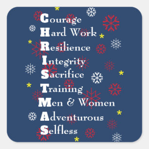 Militair Kerstmis Aanpasbaar Vierkante Sticker
